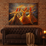 Whirling Dervish Wall Art Painting – Sufi Dance Canvas, Spiritual Home Décor (12x16) (3752334)