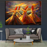 Whirling Dervish Wall Art Painting – Sufi Dance Canvas, Spiritual Home Décor (12x16) (3752334)