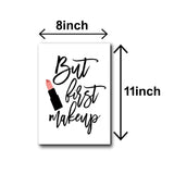 set of 5 make up themed girls room decore wall art wooden sticky Phototile frames