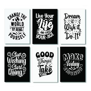 Set of 6 Wall Art Wooden Phototile Frames for Wall Decor