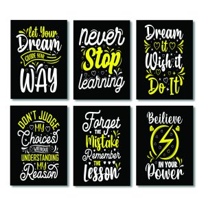 Set of 6 Wall Art Wooden Phototile Frames for Wall Decor